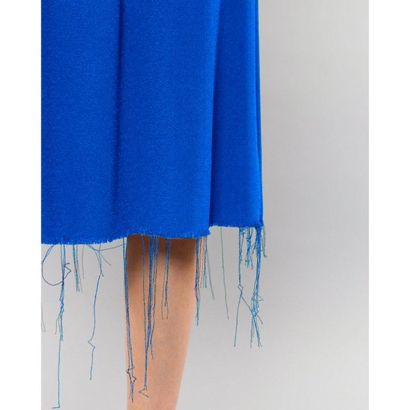 NWT Helmut Lang Nubby Viscose Ruched Icy Blue Women Size 2 Loose Fit Gypsy Skirt - Picture 7 of 9